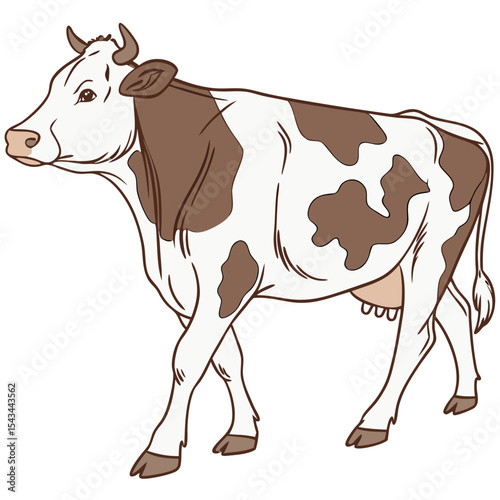 cow on a white