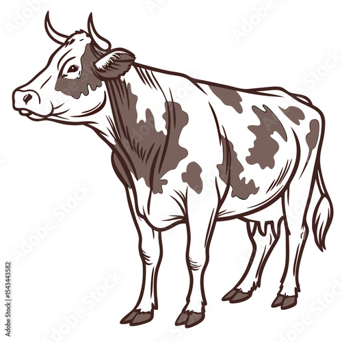 cow on a white
