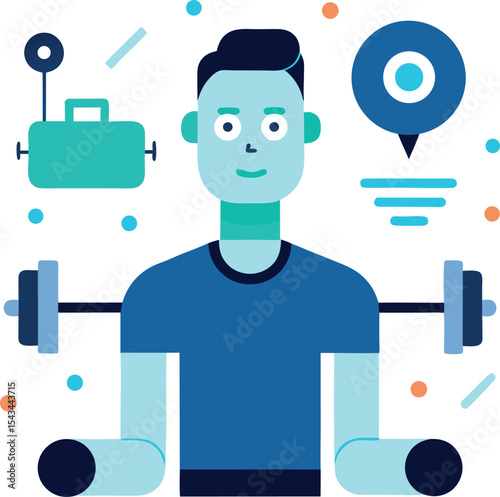 Concept Art of Smart Fitness Coaching with AI Assistant