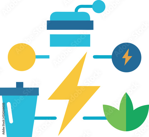 Illustration of Energy Boost Through Fitness and Protein