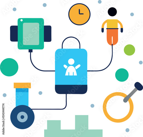 Modern Connected Fitness Concept with Digital Assistant