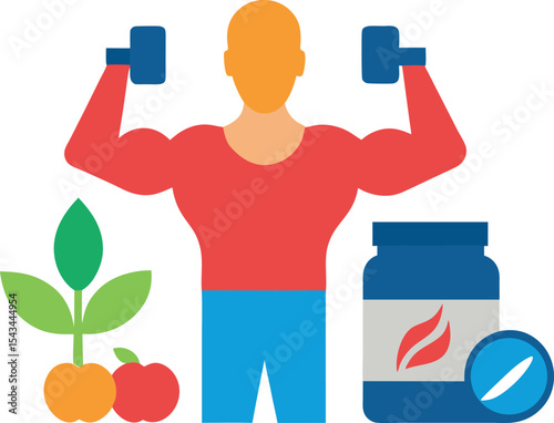Protein and Supplement Focused Illustration for Athletes