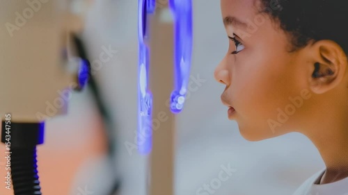 Child undergoing eye exam