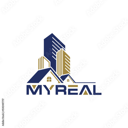 Clean and modern real estate logo design, perfect for property agents, developers, and realty firms. Features rooftops, buildings, or key elements symbolizing trust, professionalism, and success.