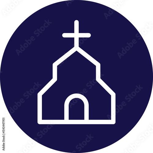 Holy Chalice and Cross Icon on Red Circle Background