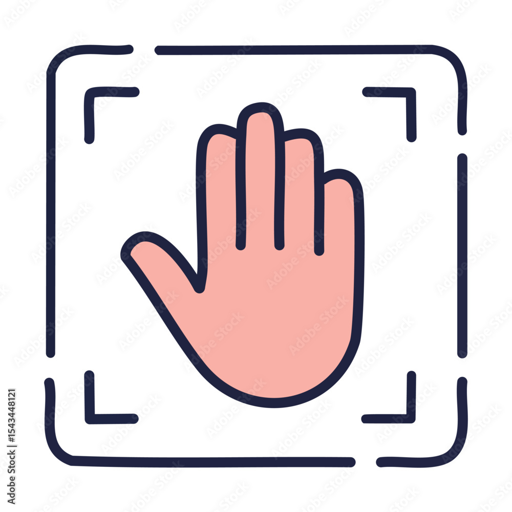 Fototapeta premium Stop Sign with Palm Icon 