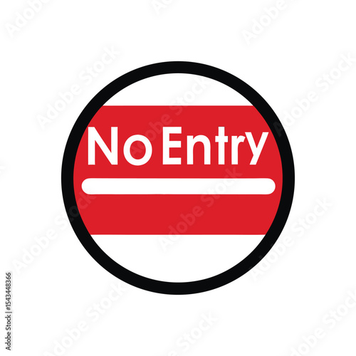 Free Download Bold Red and Black No Entry Vector Icon Set for Traffic and Safety Design Projects - GFXLoad