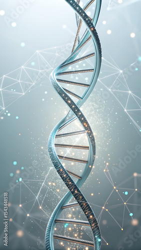 dna strand on blue background