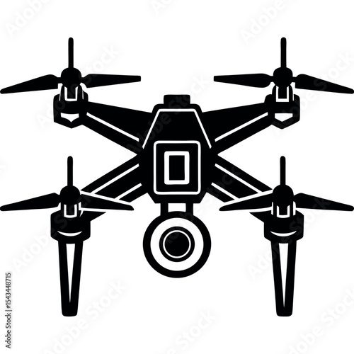 Quadcopter drone icon isolated on white background