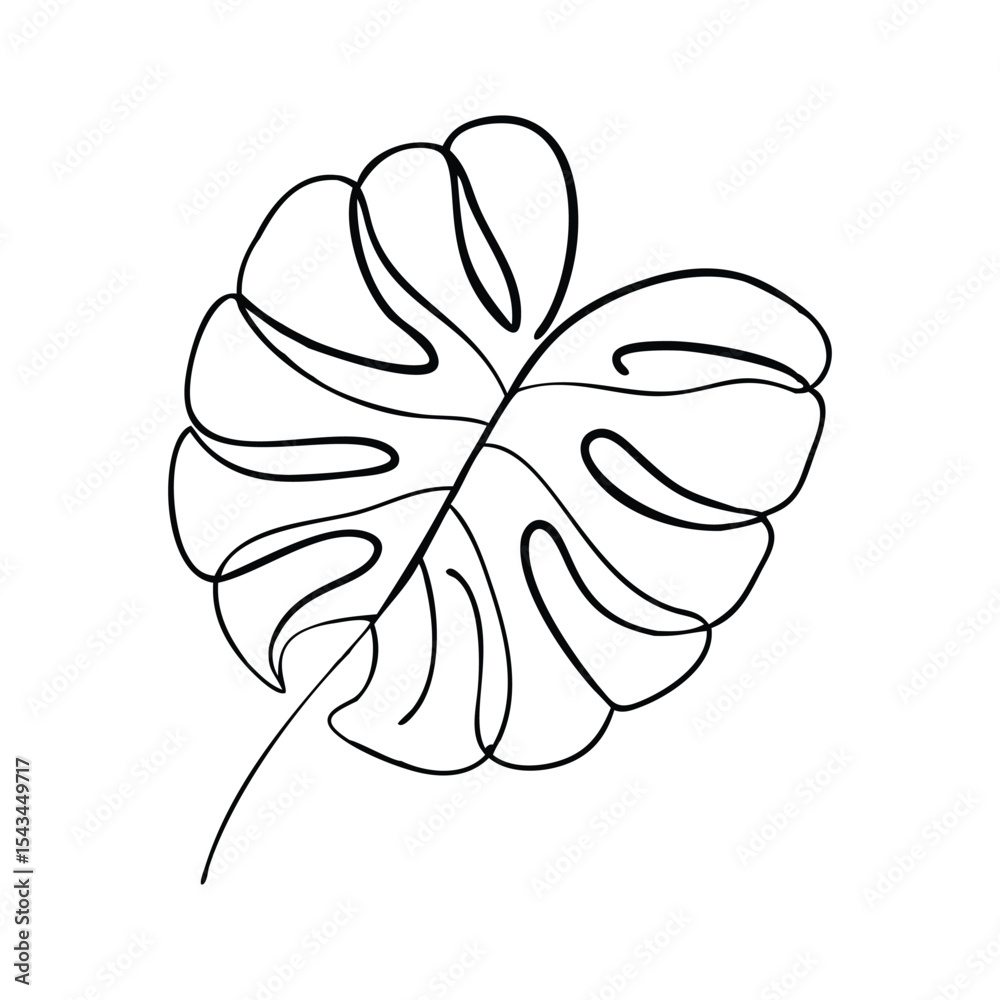 Fototapeta premium Artistic Black Monstera Leaf Vector Icon Set for Tropical and Decorative Design Projects