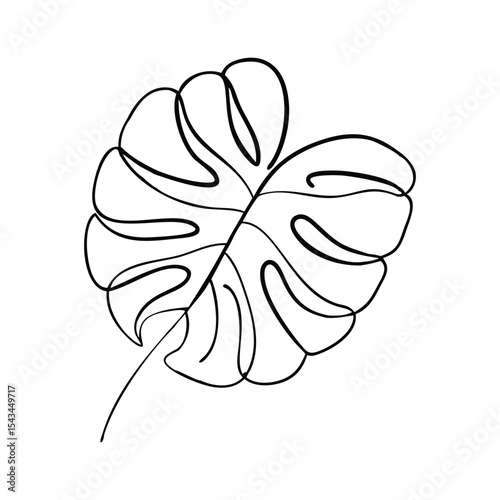 Artistic Black Monstera Leaf Vector Icon Set for Tropical and Decorative Design Projects