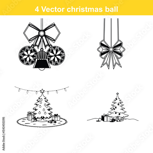 Christmas ornament flat icon,Christmas Ornament Icon on Black and White Vector Backgrounds,Christmas decorations
