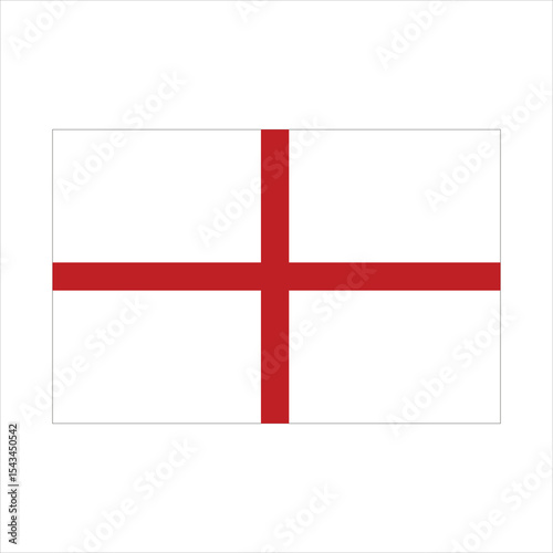 Flag of england, red cross on white background representing english patriotism