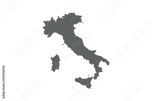 Italy Map Vector Silhouette Icon for Geographic Design