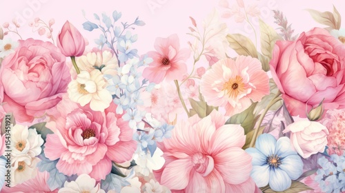 watercolor flowers pattern