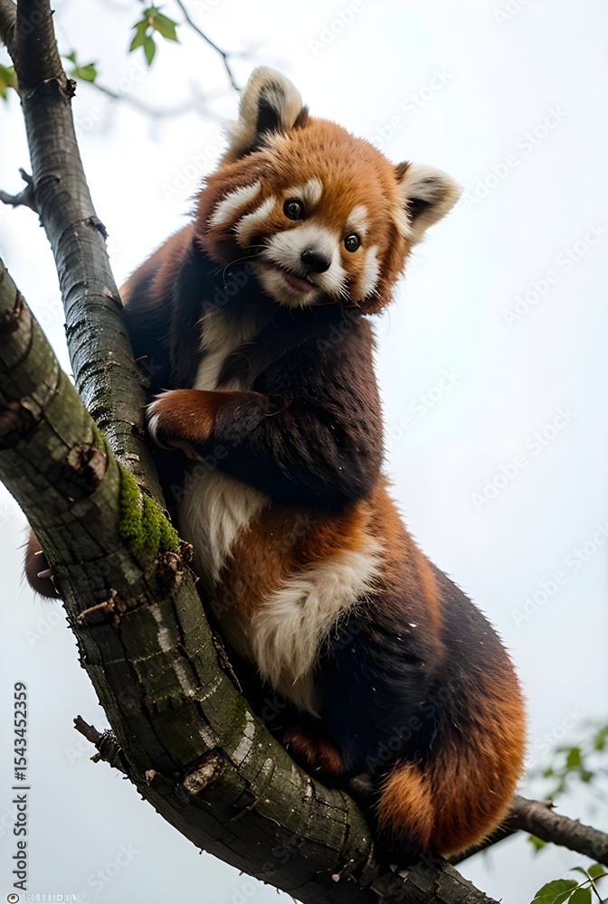 Obraz premium red panda in the tree