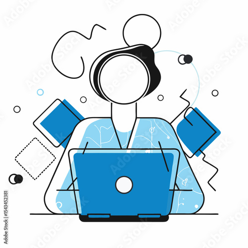 Productive Woman Working Remotely on Laptop for Business or Creative Tasks

