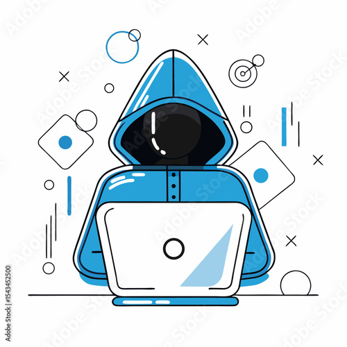 Anonymous Hacker Using a Laptop for Cyber Security and Digital Operations

