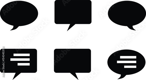 set of comic speech bubbles