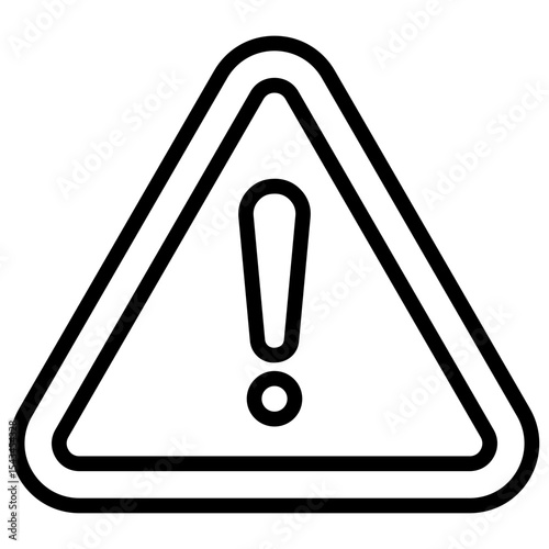 Warning Sign - Outline Icon - Triangle warning sign with exclamation mark, symbolizing caution, hazard, or alert