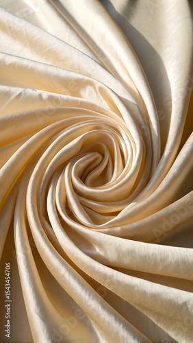 Elegant swirling champagne satin fabric texture background