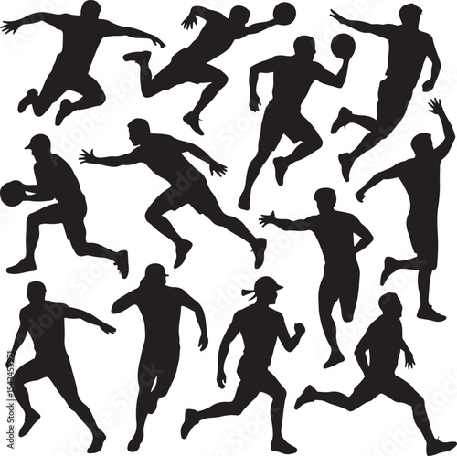 Quarterback Throwing Pass Silhouette

Touchdown Celebration Vector Design

Football Player in Action Silhouette

Helmet and Ball American Football Art

Team Huddle on Field Silhouette Scene