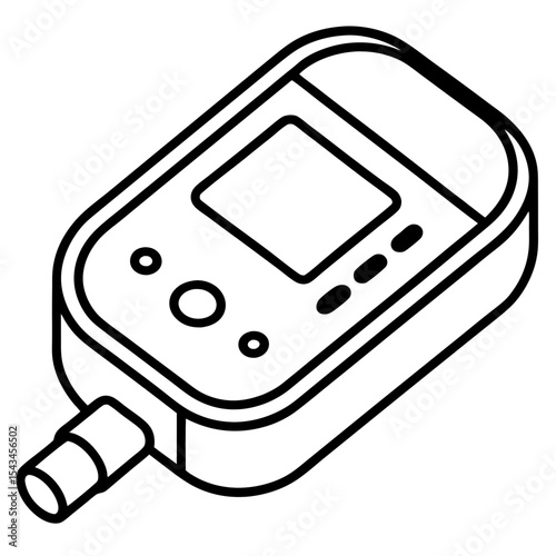 Minimal Glucometer Line Icon