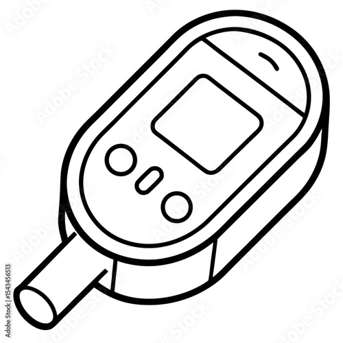 Minimal Glucometer Line Icon