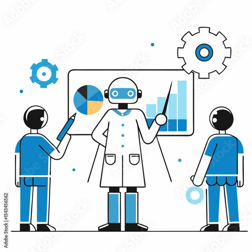 Artificial Intelligence and Machine Learning in Scientific Research and Data Analysis Presentation Vector

