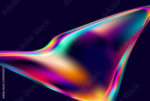 Abstract background of fluid iridescent shape. Colorful liquid vector wallpaper.