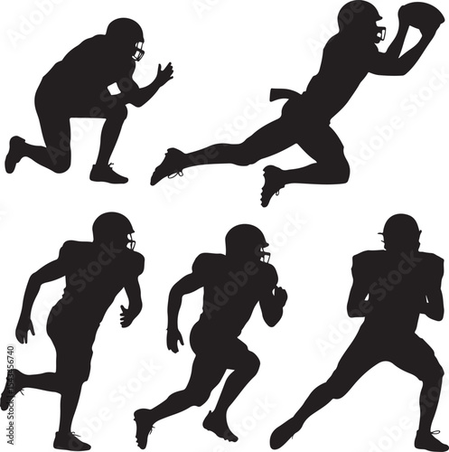 Quarterback Throwing Pass Silhouette

Touchdown Celebration Vector Design

Football Player in Action Silhouette

Helmet and Ball American Football Art

Team Huddle on Field Silhouette Scene