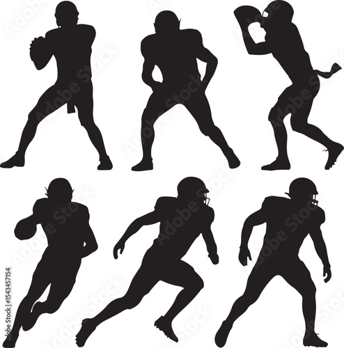 Quarterback Throwing Pass Silhouette

Touchdown Celebration Vector Design

Football Player in Action Silhouette

Helmet and Ball American Football Art

Team Huddle on Field Silhouette Scene