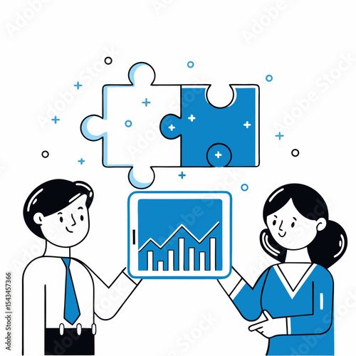 Vector Business Problem Solving and Data Analysis for Solutions - Contemporary Design

