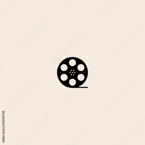 Film reel icon flat vector design.