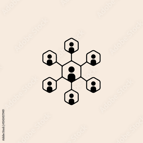 Teamwork or Networking icon flat vector design.