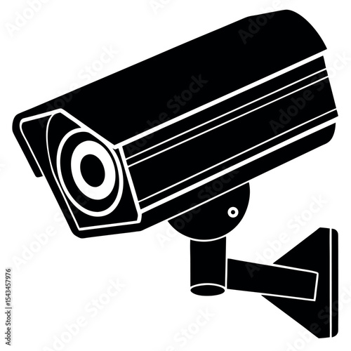 Security camera icon black silhouette isolated on white background