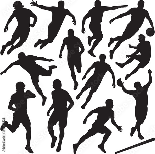 Quarterback Throwing Pass Silhouette

Touchdown Celebration Vector Design

Football Player in Action Silhouette

Helmet and Ball American Football Art

Team Huddle on Field Silhouette Scene