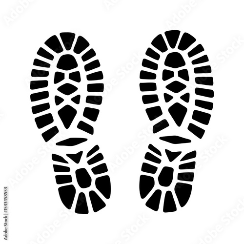 Pair of Black Boot Prints