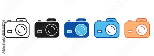 Camera Icon Set Multiple Style Collection