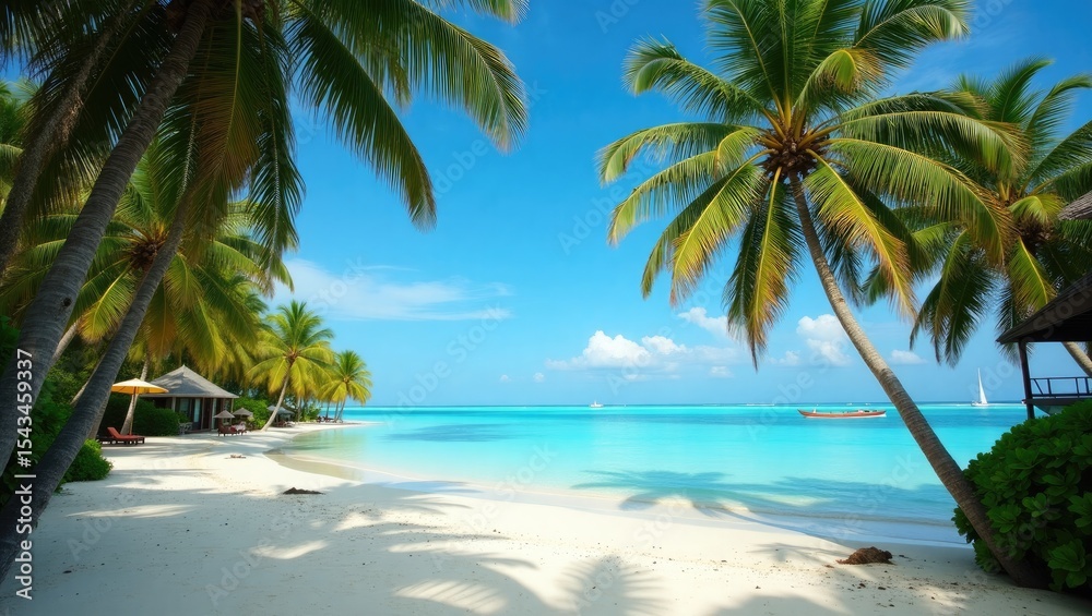 Fototapeta premium palm trees on the beach