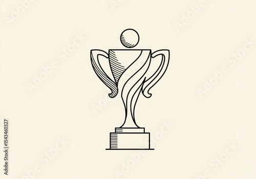 Simple, elegant line drawing of a stylized trophy