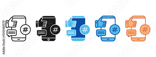 Mobile Icon Set Multiple Style Collection