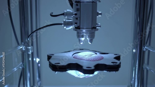 3D kidney printing process with bioprinter in medical laboratory