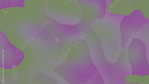 Abstract fluid shapes in vibrant green and purple tones creating a dynamic background
