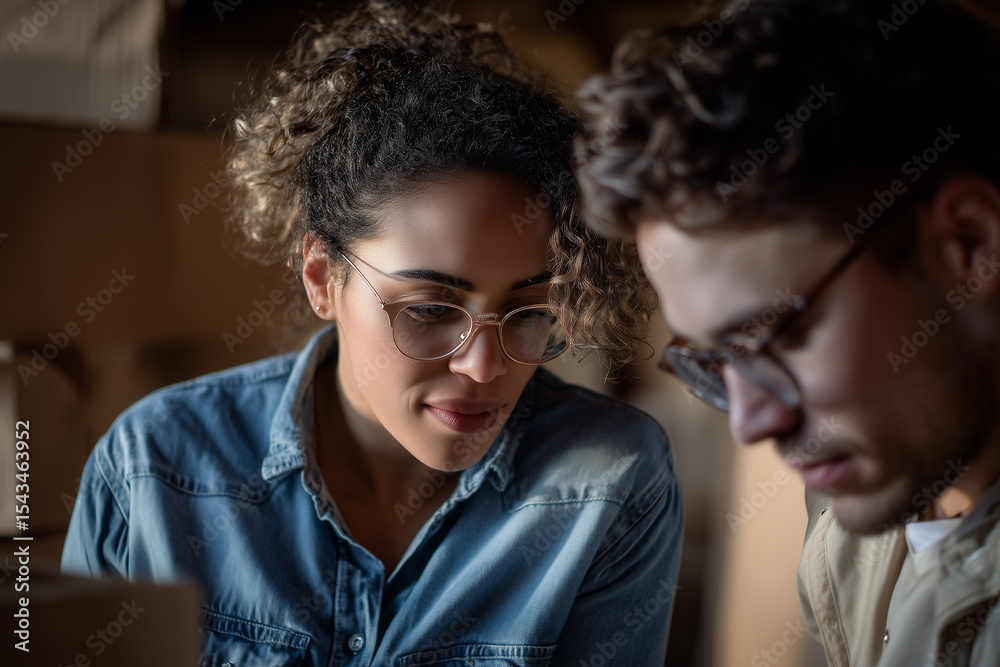 Obraz premium Focused Young Adults Working Together