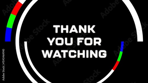 thank you for watching 4k alpha channel with glitch