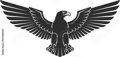  Icon of an eagle with its head turned to the right and wings spread to the sides, a Roman-style eagle in the form of a black silhouette.