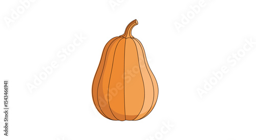 Ripe Orange Pumpkin With Smooth Skin and Curved Stem Perfect for Autumn Decoration