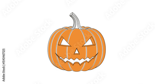Carved Halloween Pumpkin with a Grinning Face and Mischievous Expression