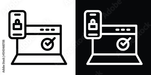 2FA Multifactor verification icon filled flat sign concept for web design.